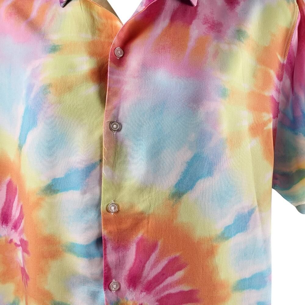 No Boundaries Men's Size Large (42-44} Multicolor Tie Dye Shirt Short Sleeve - Picture 10 of 13